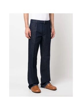 Lanvin Raw Hem Buckle Waist Straight Leg Jean Blue Men’s Size 33